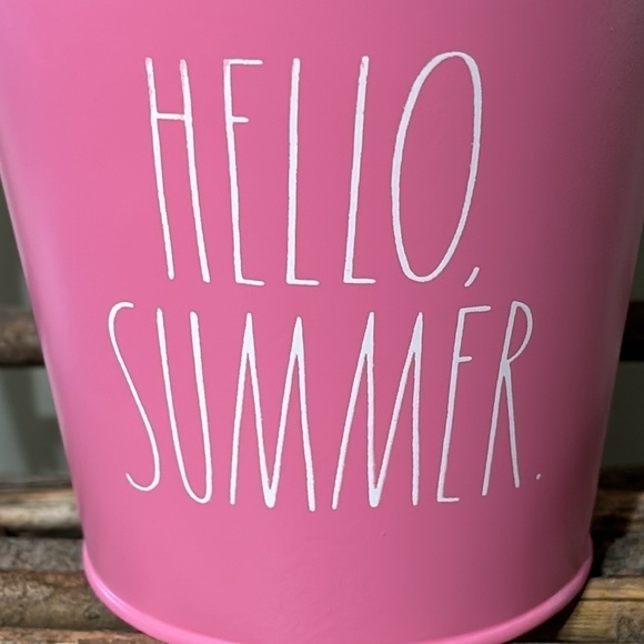 NEW Rae Dunn PINK "HELLO SUMMER" CITRONELLA & COCONUT PATIO CANDLE BUCKET - Picture 6 of 10
